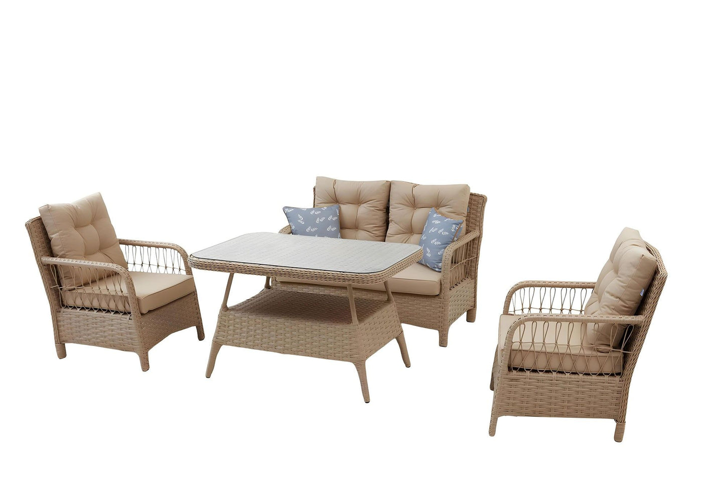 Vera Rattan (2+1+1+S) - Garden Lounge Set