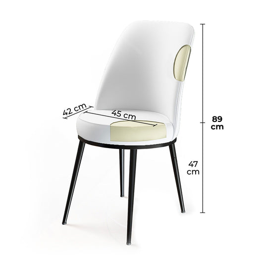 Dexa - Cream, Black - Chair Set (4 Pieces)