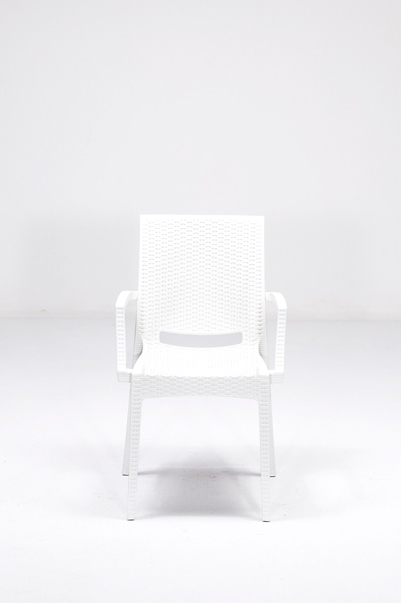 Rattan 80x80 Small Lux Masa Takimi - White - Garden Table & Chairs Set (5 Pieces)