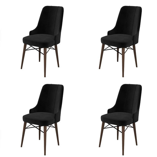 Pare - Black, Brown - Chair Set (4 Pieces)