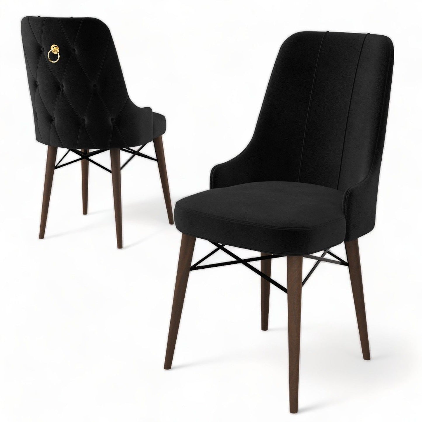 Pare - Black, Brown - Chair Set (4 Pieces)
