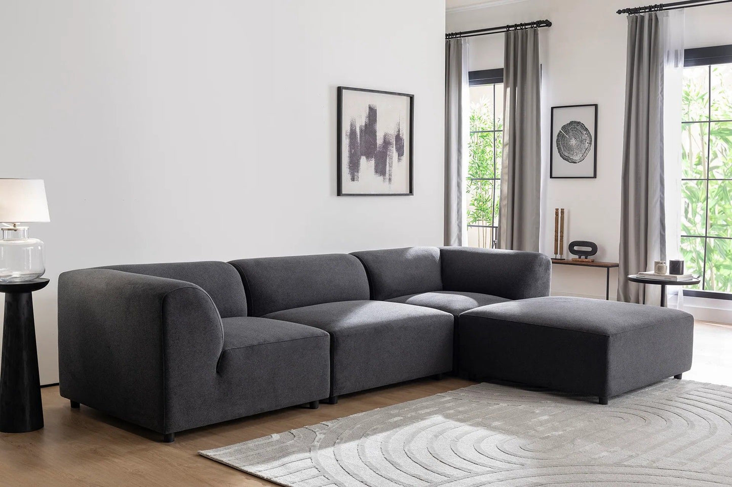 Alpha Right - Anthracite - Corner Sofa