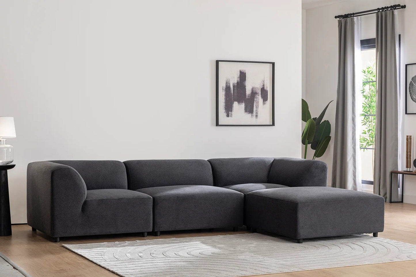 Alpha Right - Anthracite - Corner Sofa