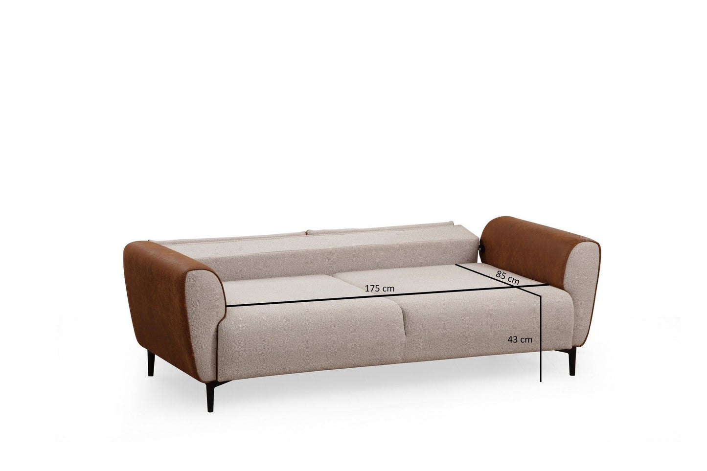 Aren - Beige, Cinnamon - 3-Seat Sofa-Bed