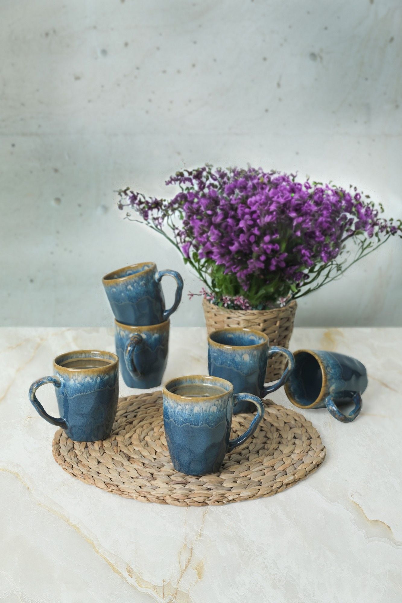 Shizen Q39 - Blue - Mug Set (6 Pieces)