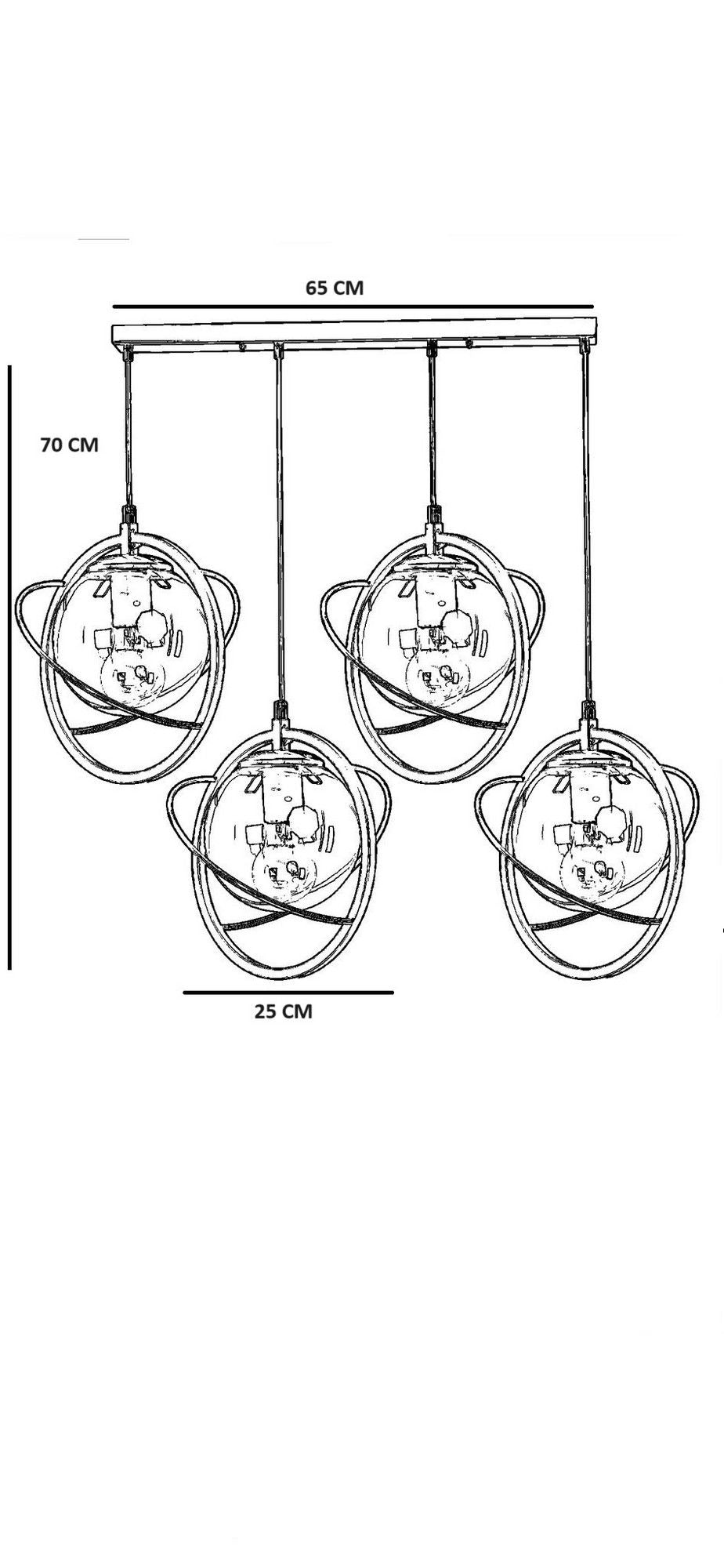 Nepal Sirali 4 - Antique, White - Chandelier