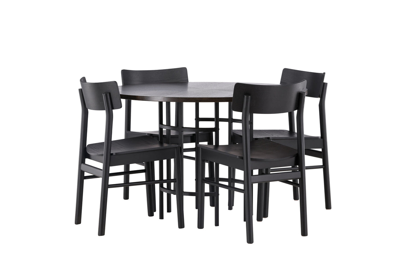 Spisebordssæt - Copenhagen Dining Table - Black / Mocca Veneer +Montros Dining Chair - Natural / Natural Rubberwood _4