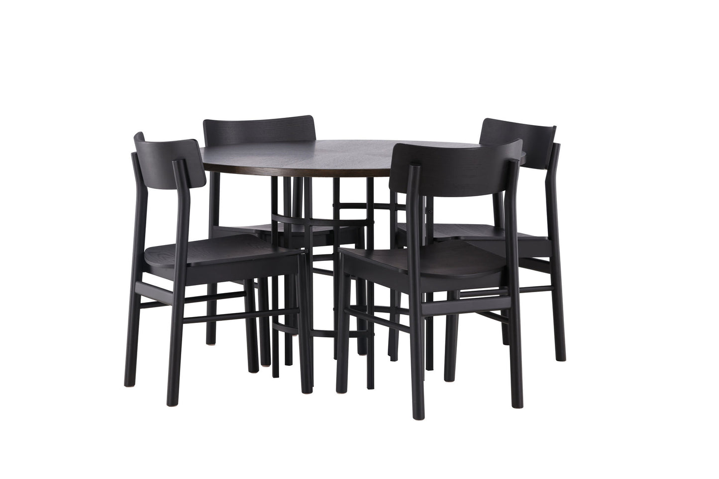 Spisebordssæt - Copenhagen Dining Table - Black / Mocca Veneer +Montros Dining Chair - Natural / Natural Rubberwood _4