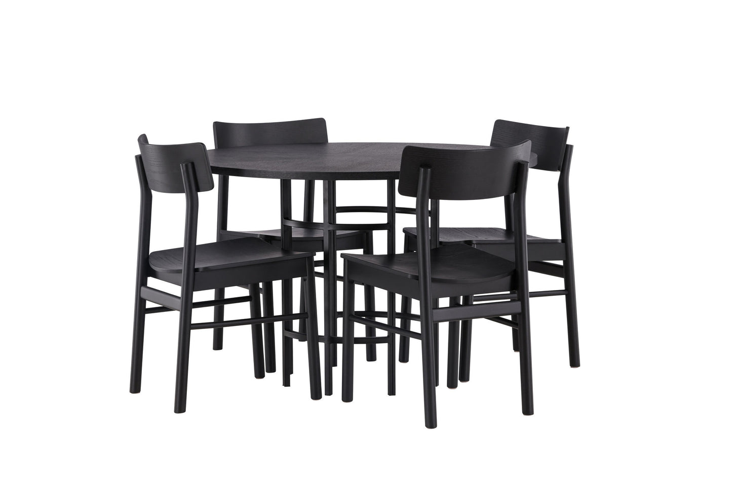 Spisebordssæt - Copenhagen Dining Table - Black / Black Veneer +Montros Dining Chair - Natural / Natural Rubberwood _4