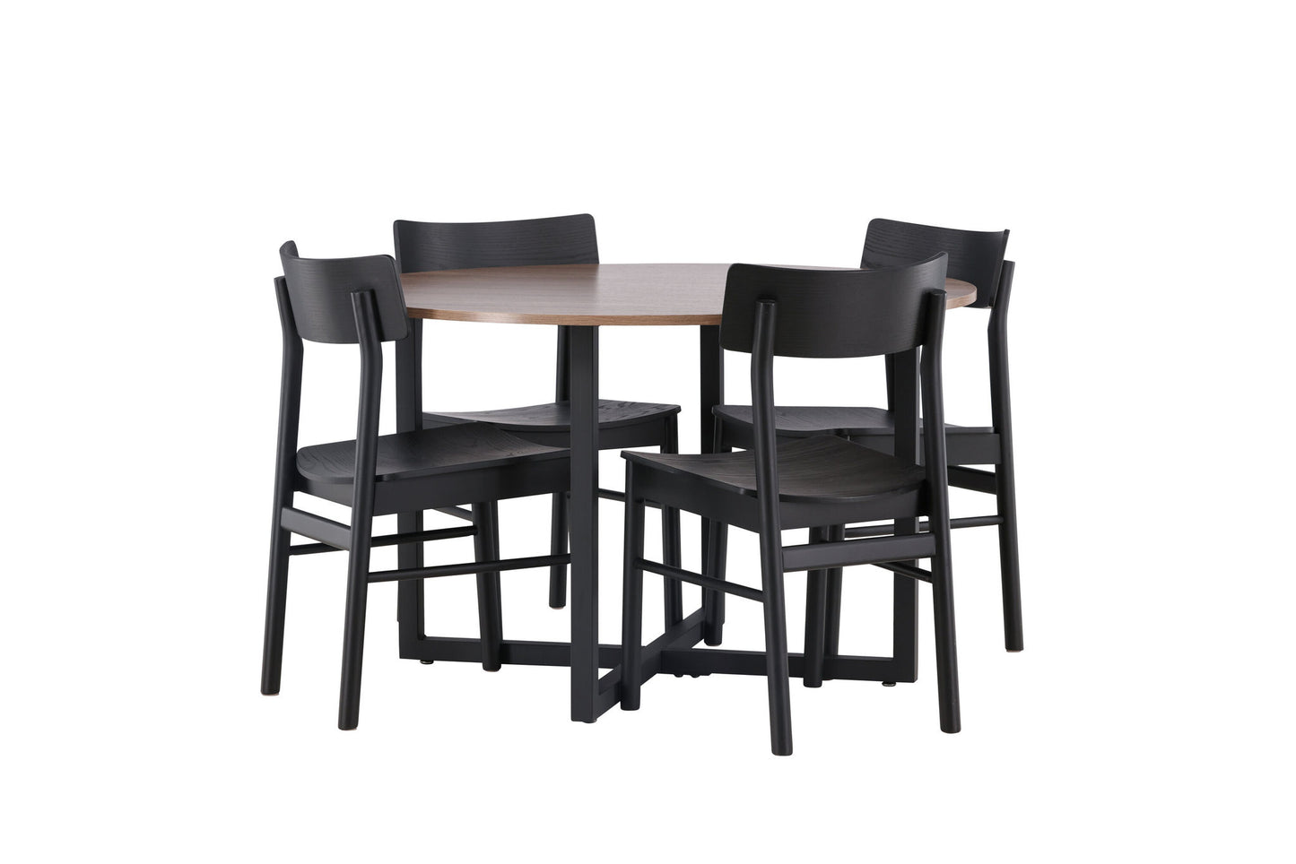 Spisebordssæt - Durango Dining Table - Black / Walnut MDF +Montros Dining Chair - Natural / Natural Rubberwood _4
