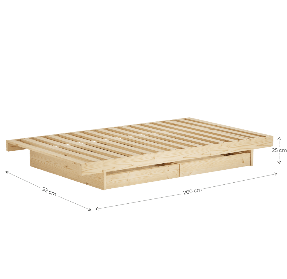 KANSO BED RAW 90 X 200