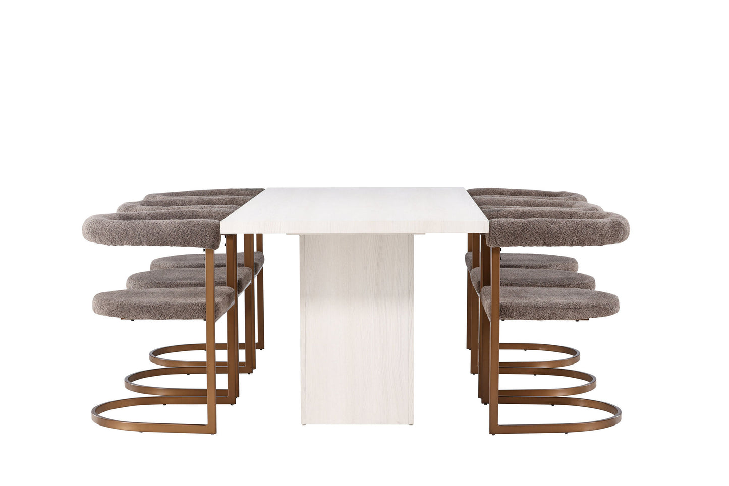 Spisebordssæt - Olga Dining Table 200*75 - White Wash +Morning Dining Chair - Black / Black Boucle _6