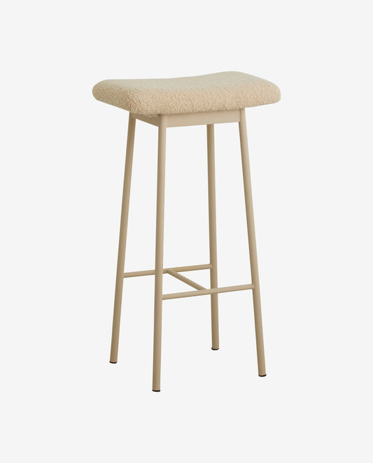 ZALA barstol med imiteret lammeskind - beige/Outlet