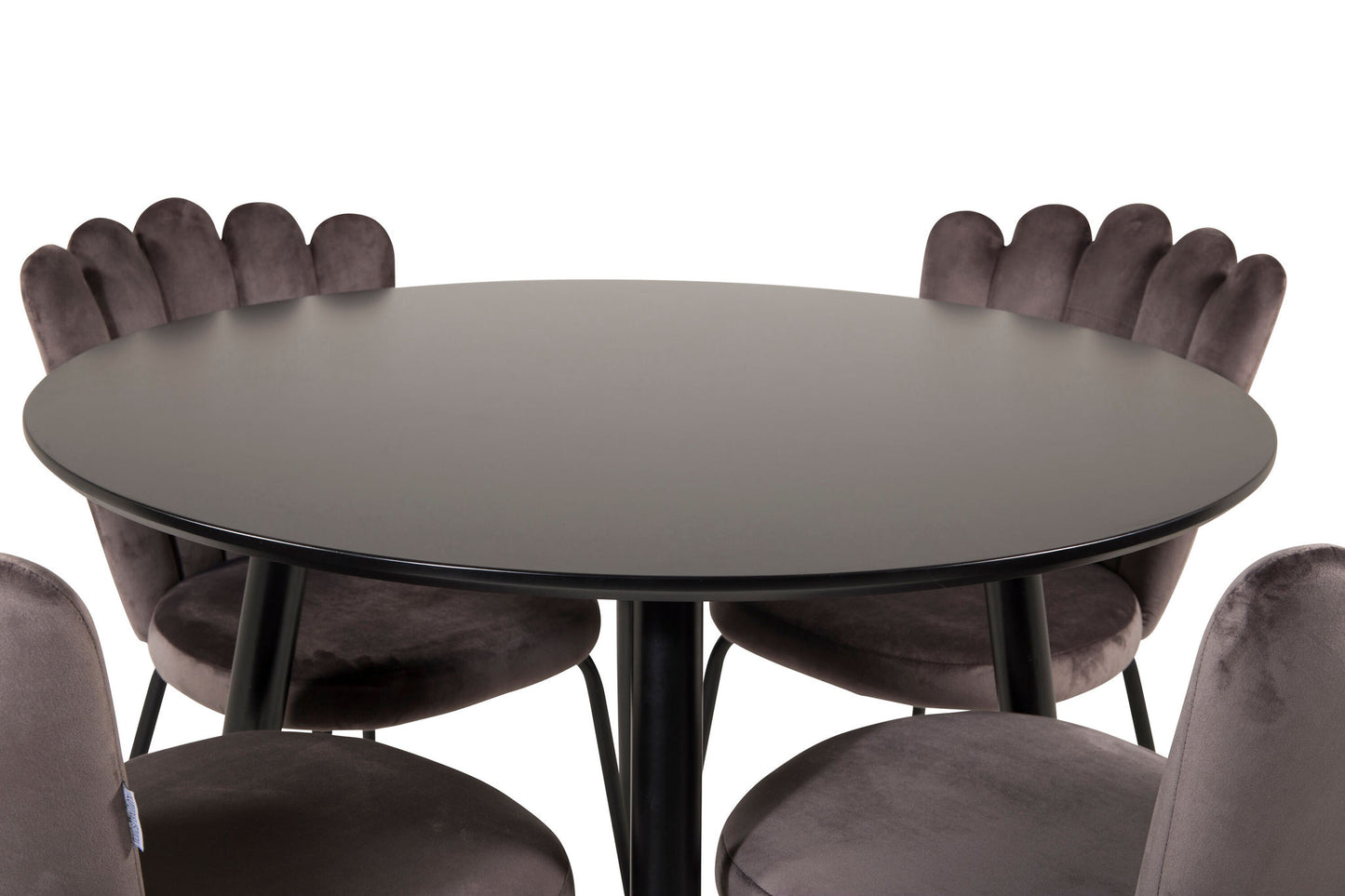 Spisebordssæt - Plaza Rundt Spisebord - Sort - ø100*H75 +Limhamn Chair - Grey _4