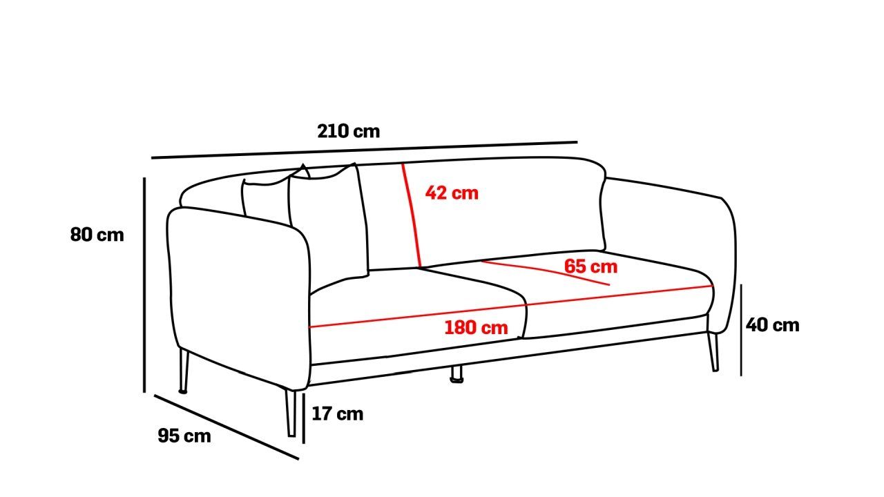 Simena - Grey - 3-Seat Sofa-Bed