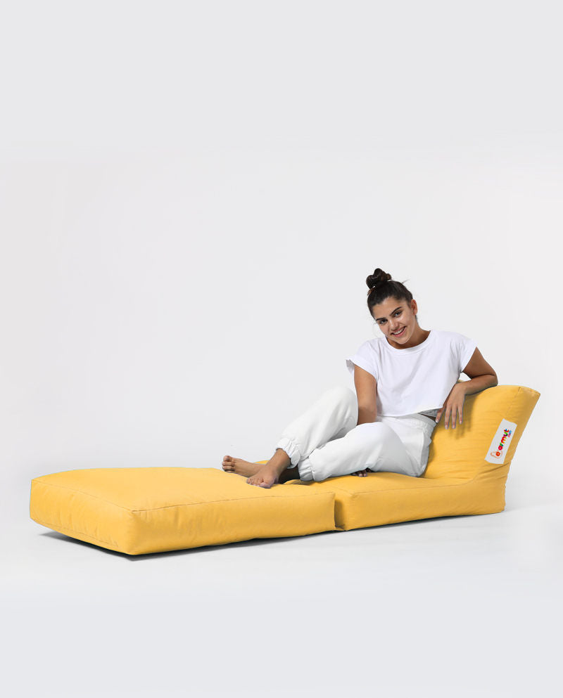 Siesta Sofa Bed Pouf - Yellow - Garden Bean Bag