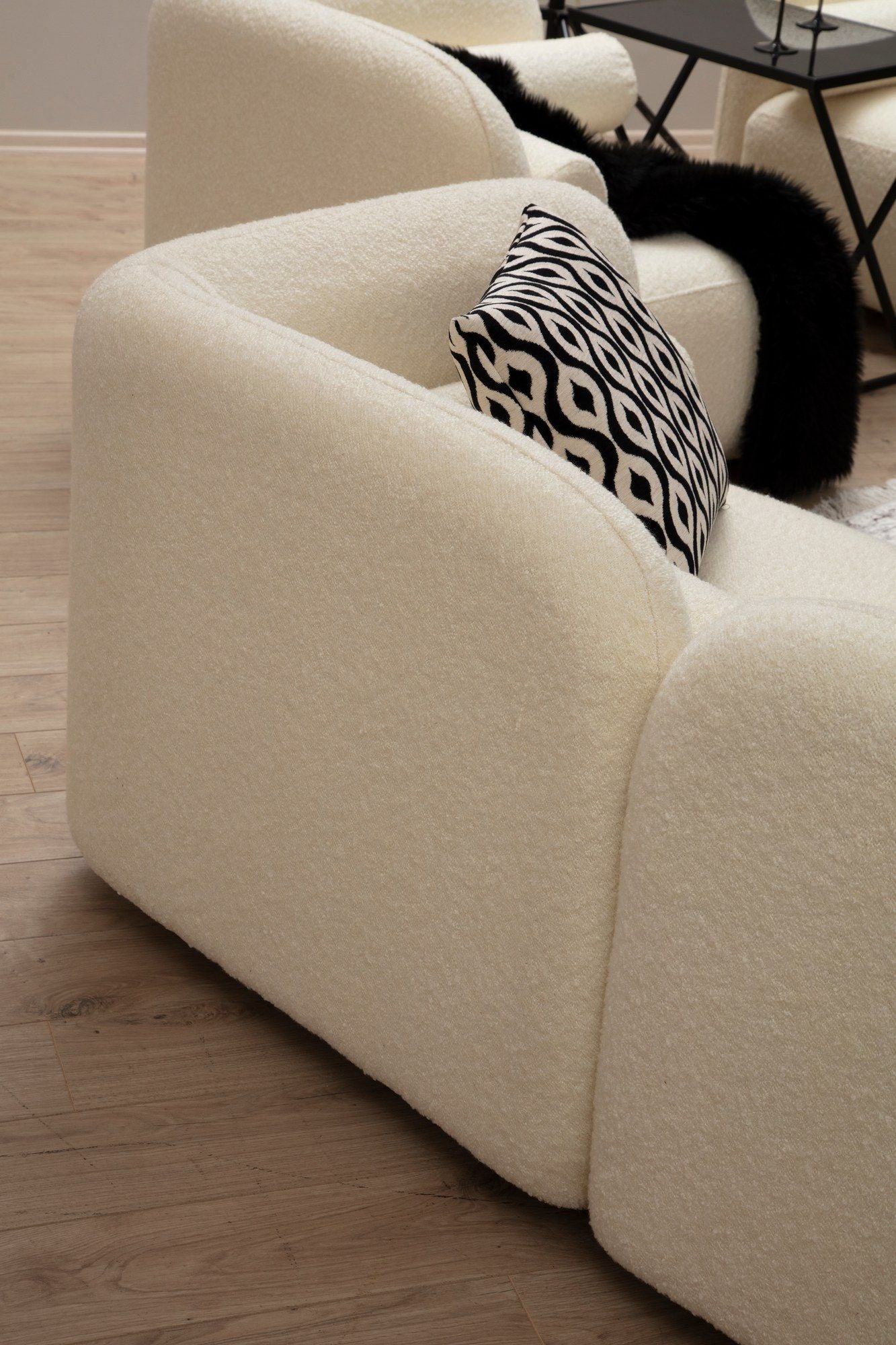 Victoria Bouclette - Cream - 2-Seat Sofa