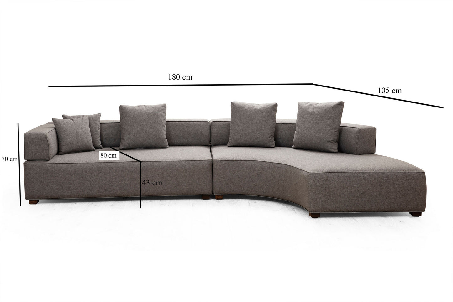 Gondol-1 (L3-CHL) - Grey - Corner Sofa