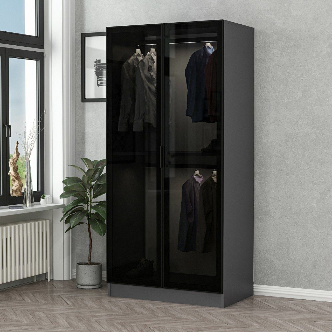 Kalesglas antracit - 210 - Garderobe / Outlet