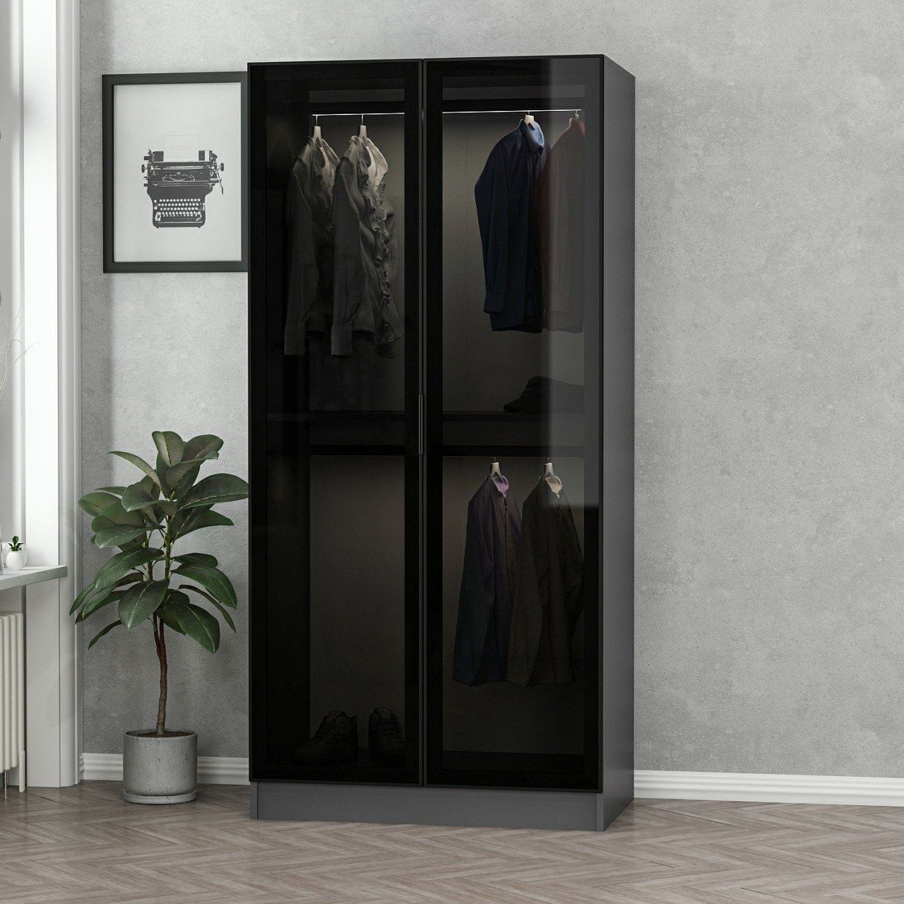 Kalesglas antracit - 210 - Garderobe / Outlet