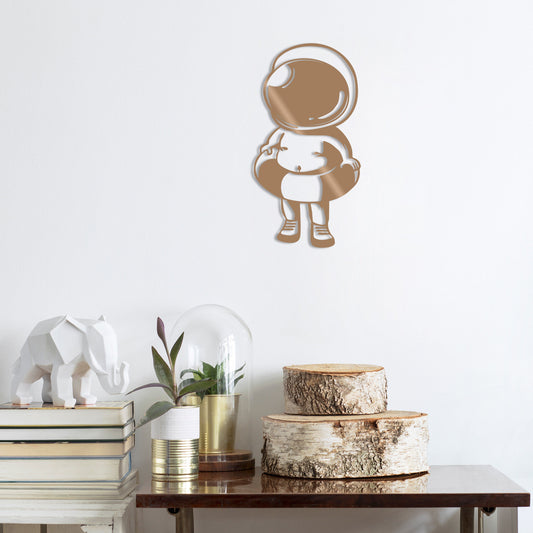 Baby Astronaut - Copper - Decorative Metal Wall Accessory
