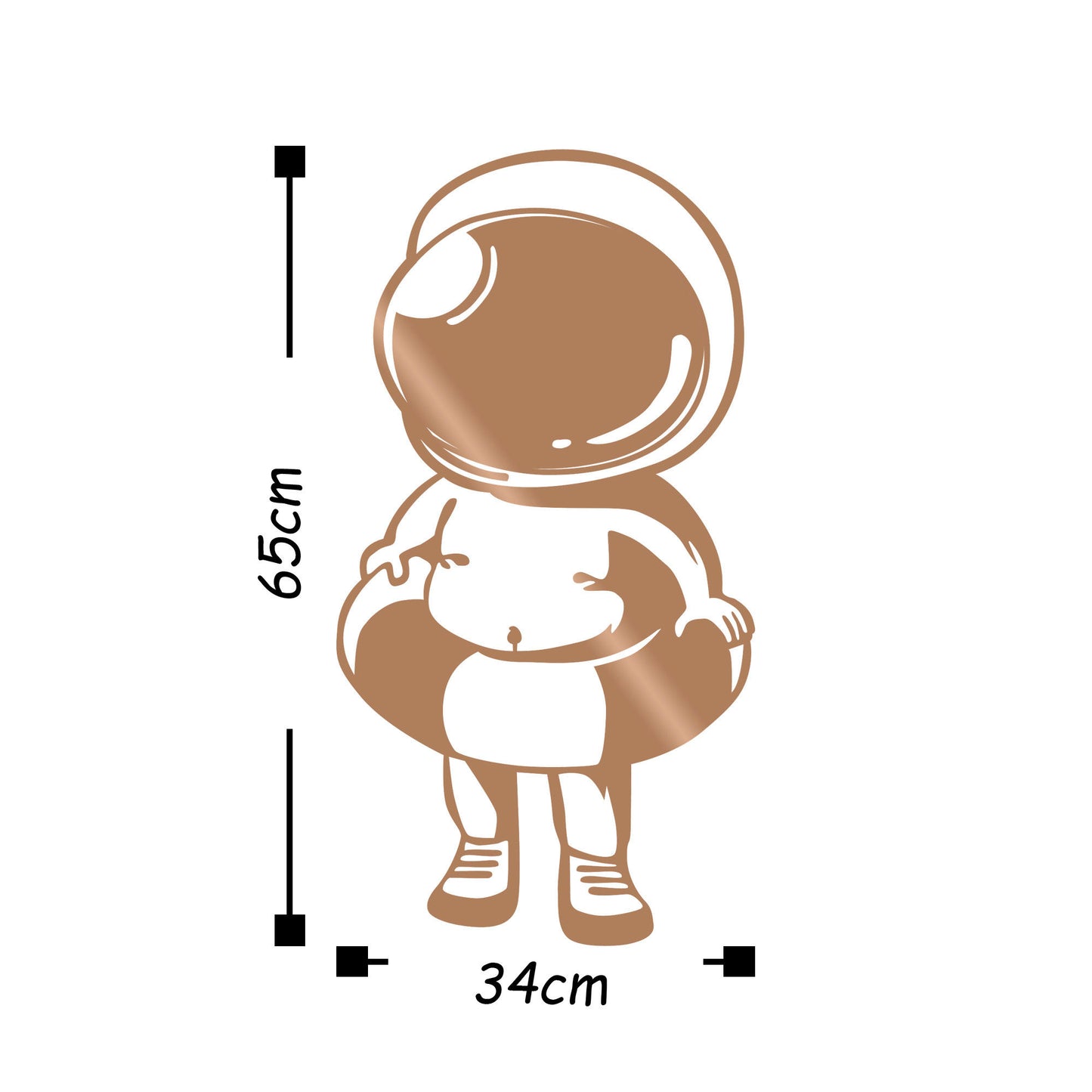 Baby Astronaut - Copper - Decorative Metal Wall Accessory