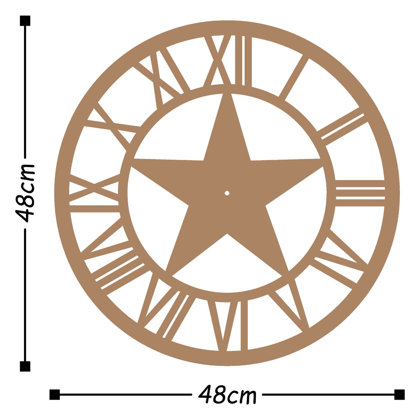 Metal Wall Clock 28 - Copper - Decorative Metal Wall Clock