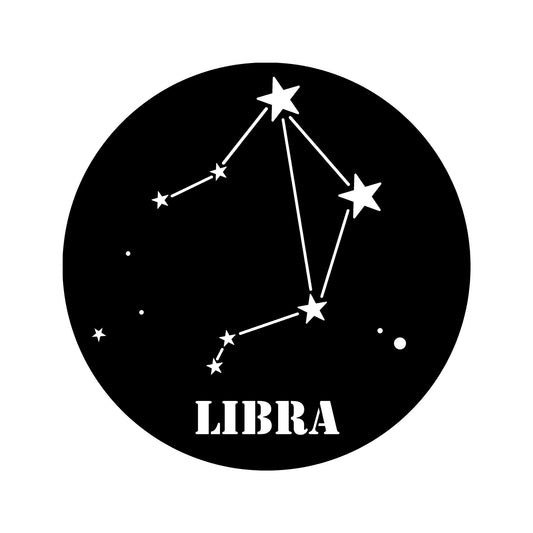 Lıbra Horoscope - Black - Decorative Metal Wall Accessory