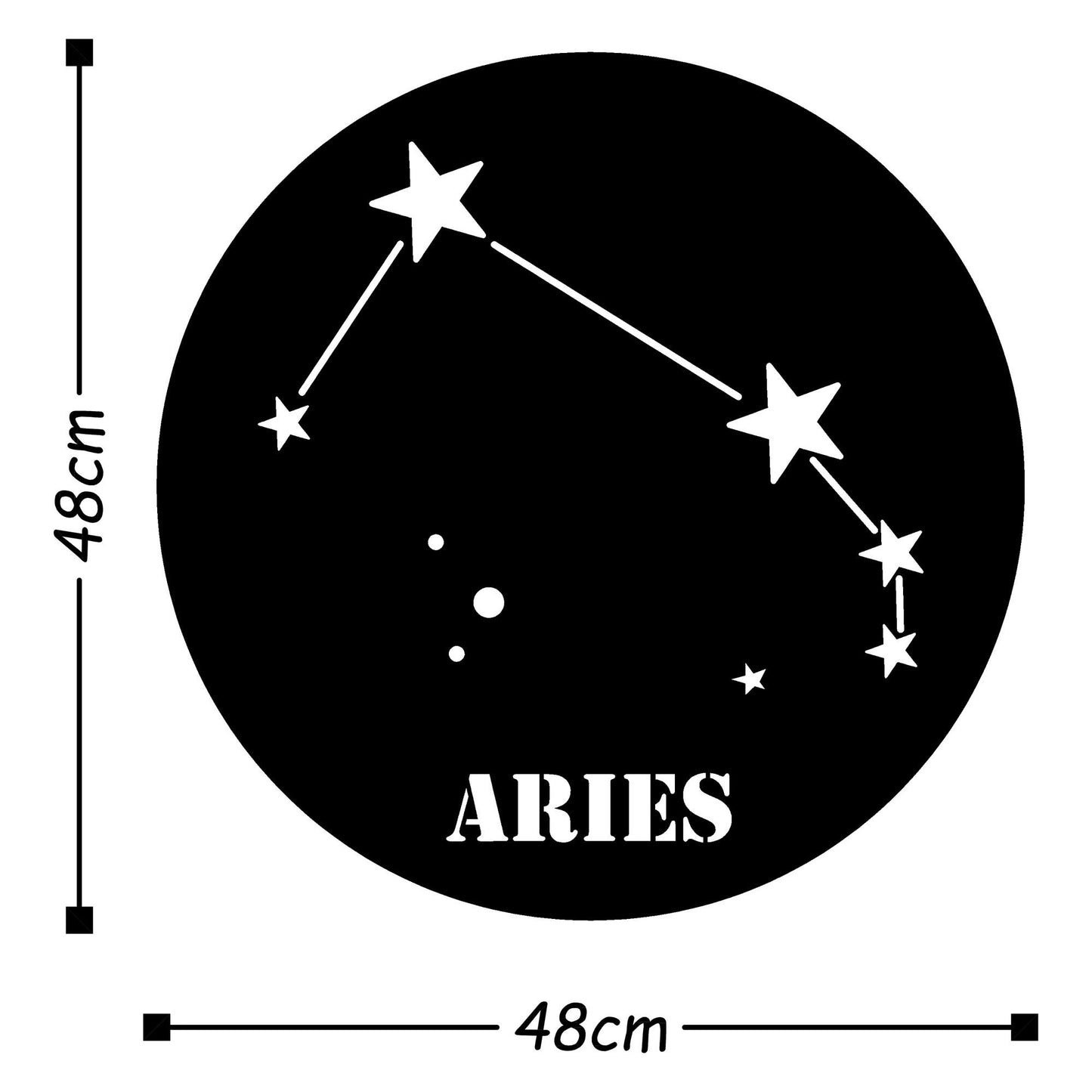 Aries Horoscope - Black - Decorative Metal Wall Accessory
