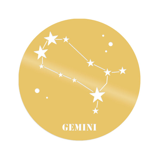Gemini Horoscope - Gold - Decorative Metal Wall Accessory