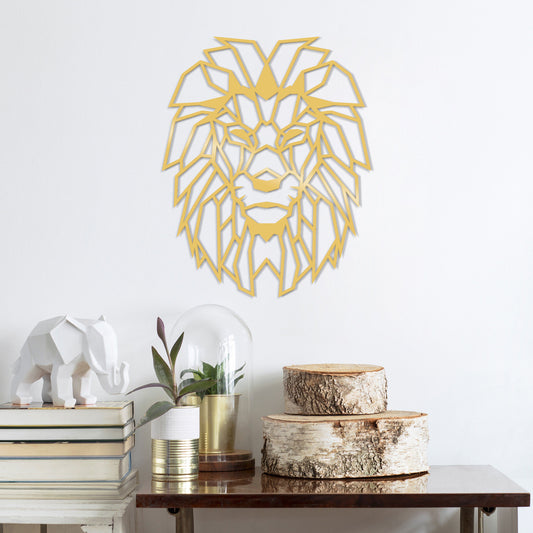 Lıon Metal Decor - Gold - Decorative Metal Wall Accessory