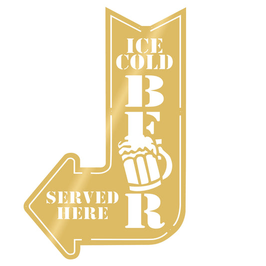 Ice Cold Beer - Gold - Decorative Metal Wall Accessory