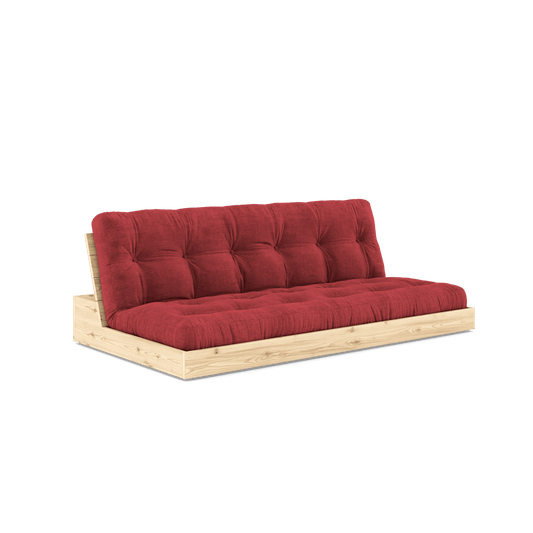 BASE CLEAR LACQUERED W. 5-LAYER MIXED MATTRESS RUBY RED