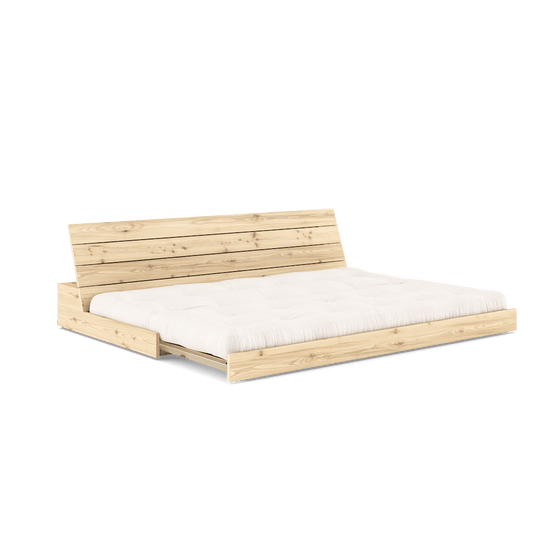 BASE CLEAR LACQUERED W. 5-LAYER MIXED MATTRESS NATURAL