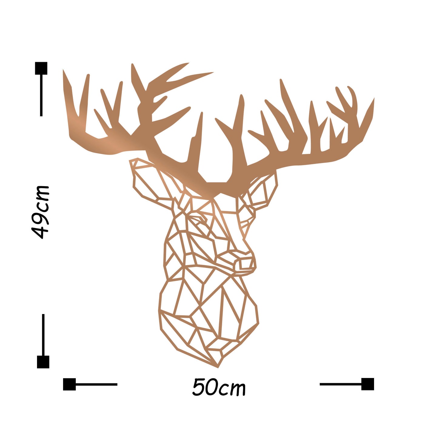 Deer3 - Kobber - Dekorativt metalvægtilbehør