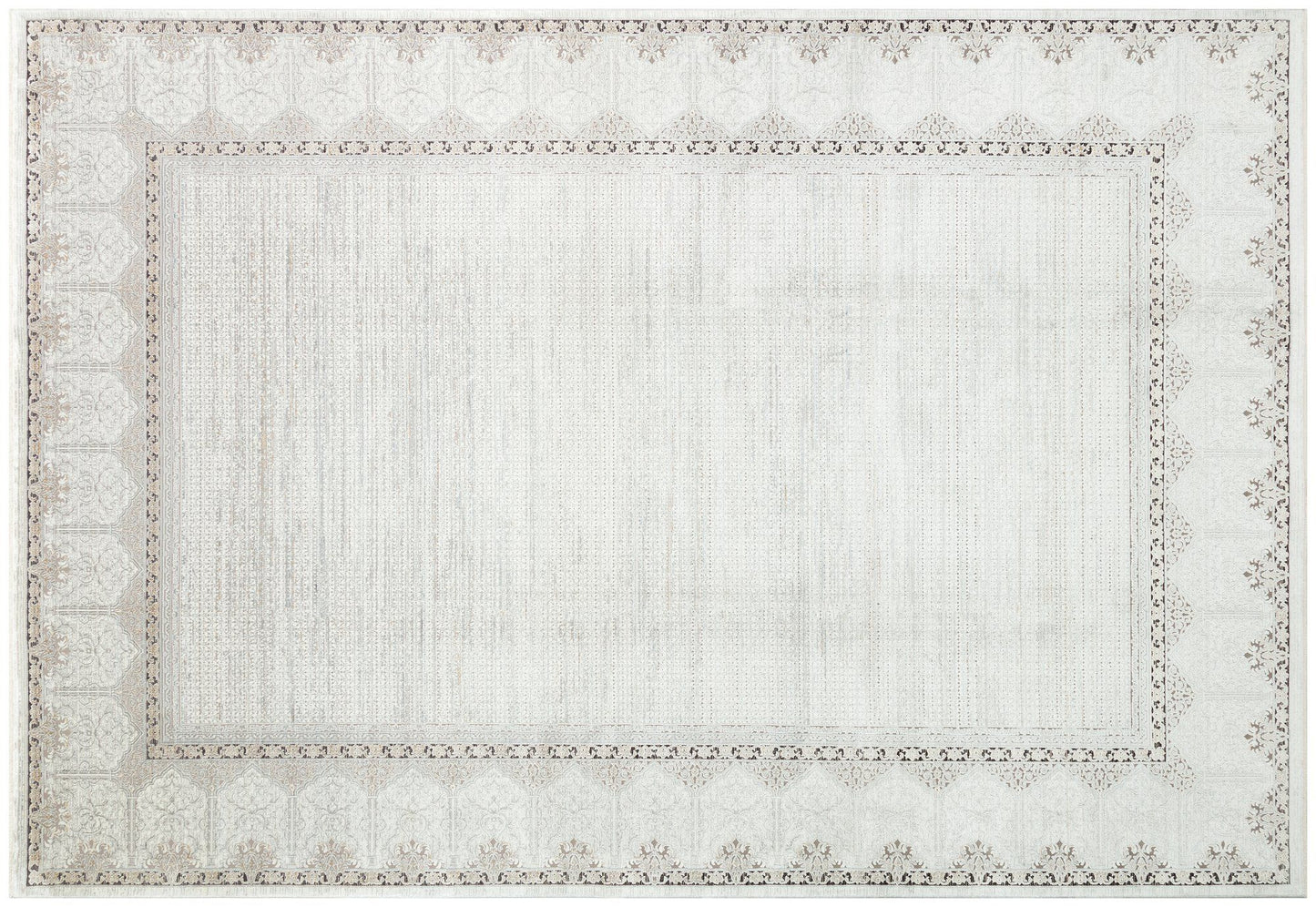 Mhl 06 - Creme, Grå - Hall tæppe (100 x 300)