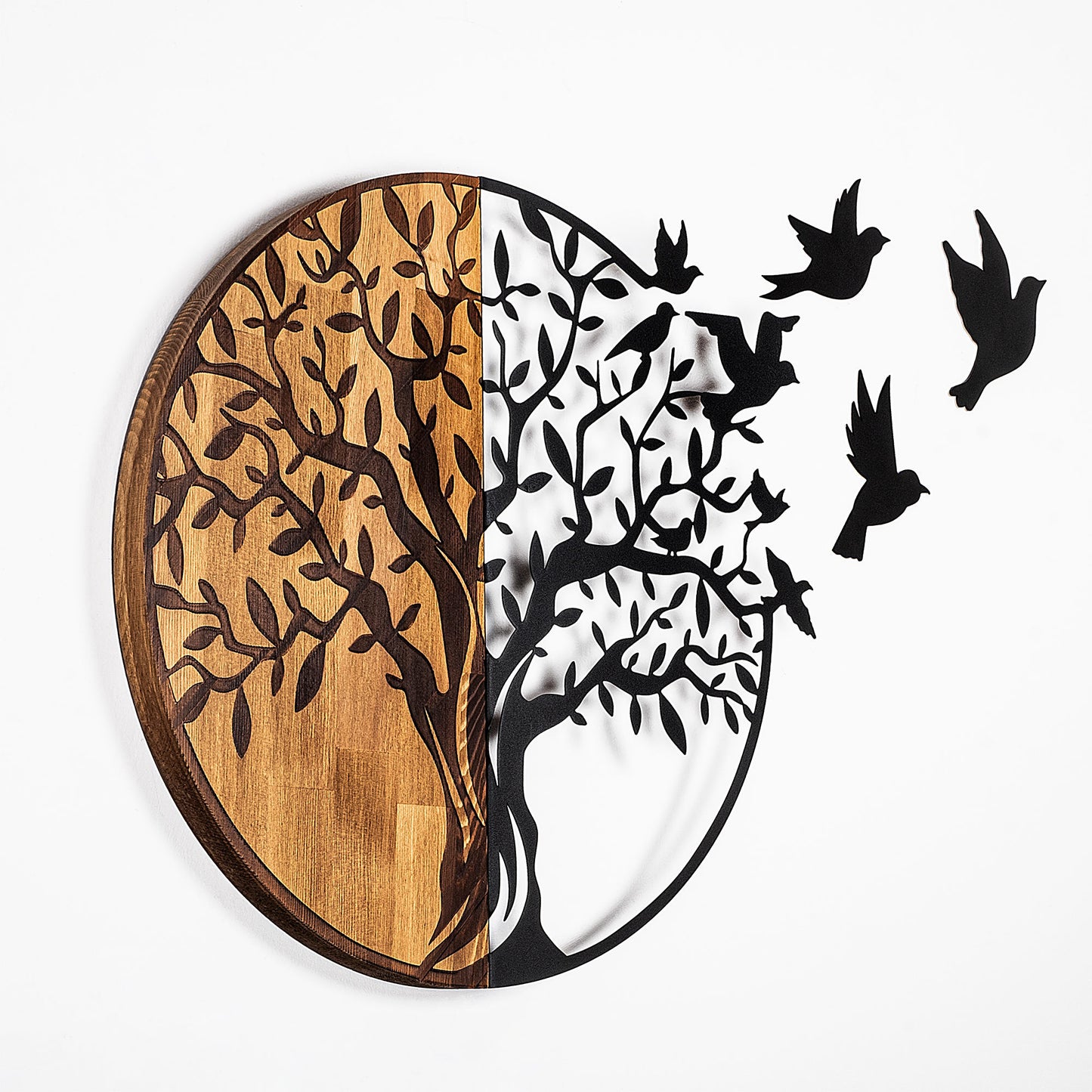 Træ og fugle - 322 - Dekorativt trævægstilbehør