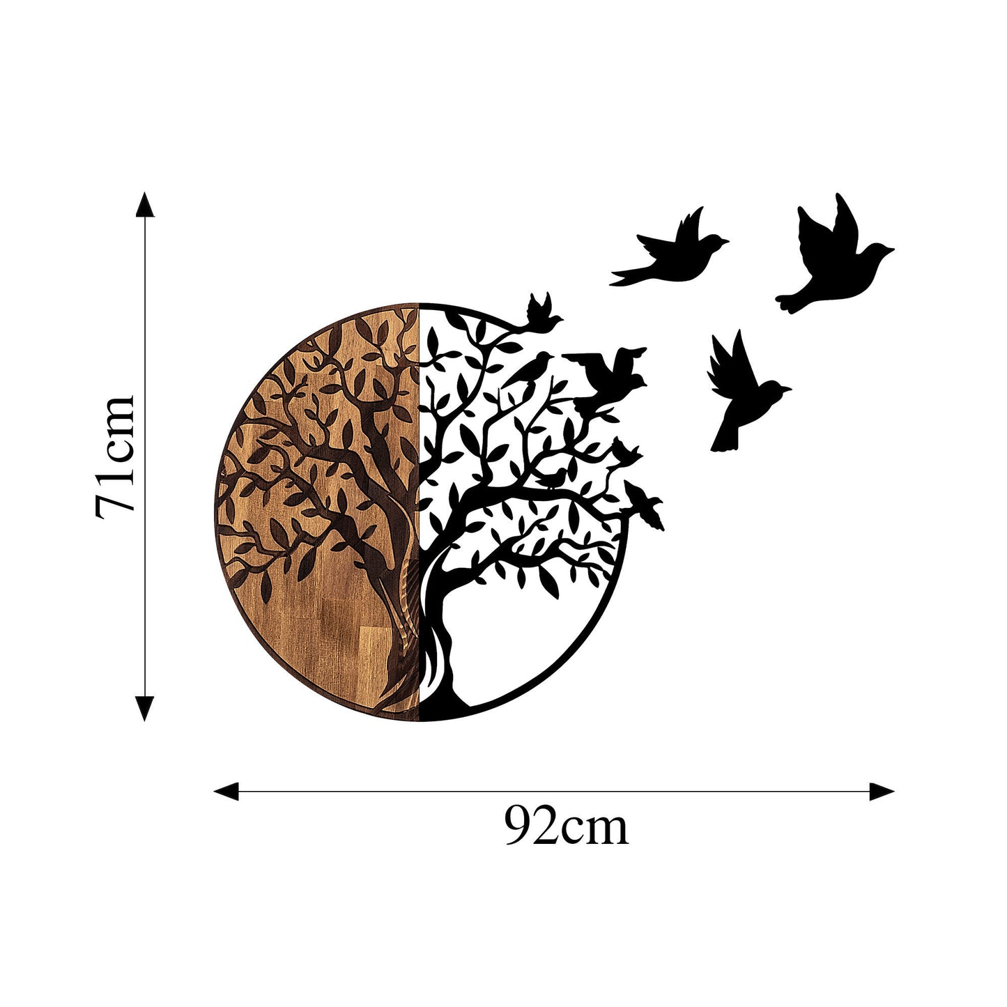 Træ og fugle - 322 - Dekorativt trævægstilbehør