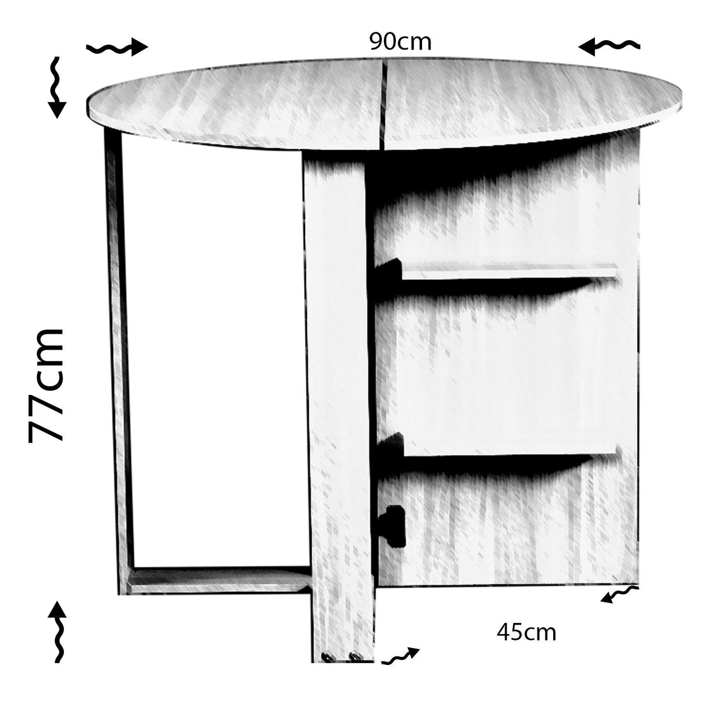 Middle - Oak - Folding Table