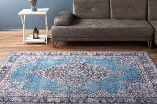 Blues Chenille - Blue AL 201  - Carpet (140 x 190)