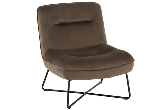 Lounge stol fr tex/met d grå