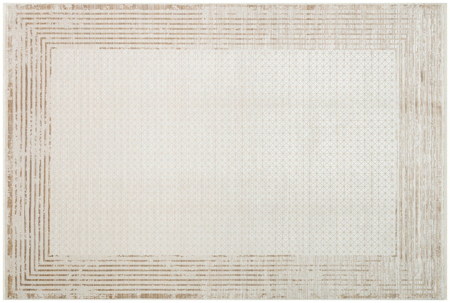 Mhl 01 - Creme, guld - Hall tæppe (100 x 300)