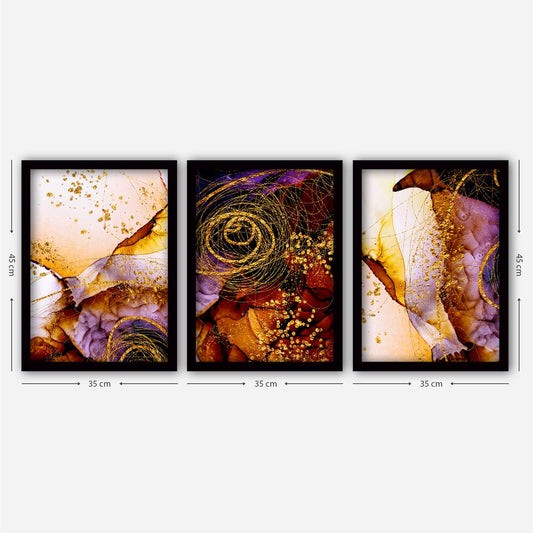 3SC13 - Dekorativt indrammet maleri (3 stykker)