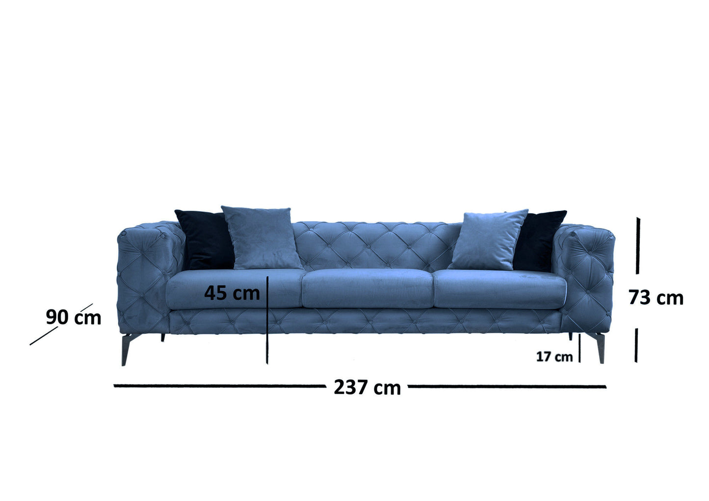 Como 3-personers - Blå - 3-personers sofa