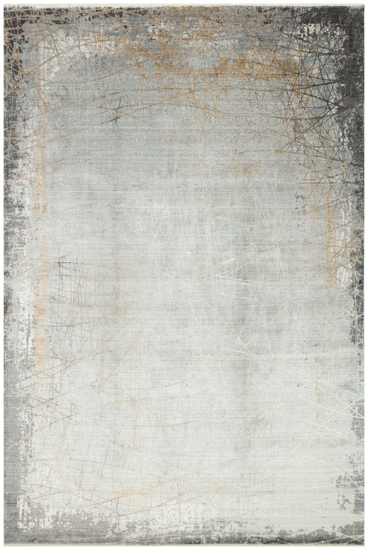 Mhl 09 - Grå, Guld - Halltæppe (100 x 200)