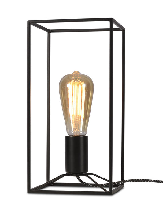 Table lamp iron Antwerp rectangle 15x15xh.30cm, black