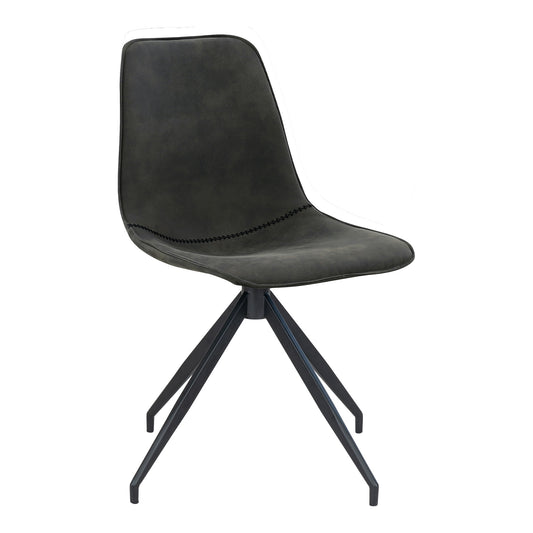 Monaco Spisebordsstol  - Spisebordsstol i microfiber med drejefod, grå med sorte ben, HN1229