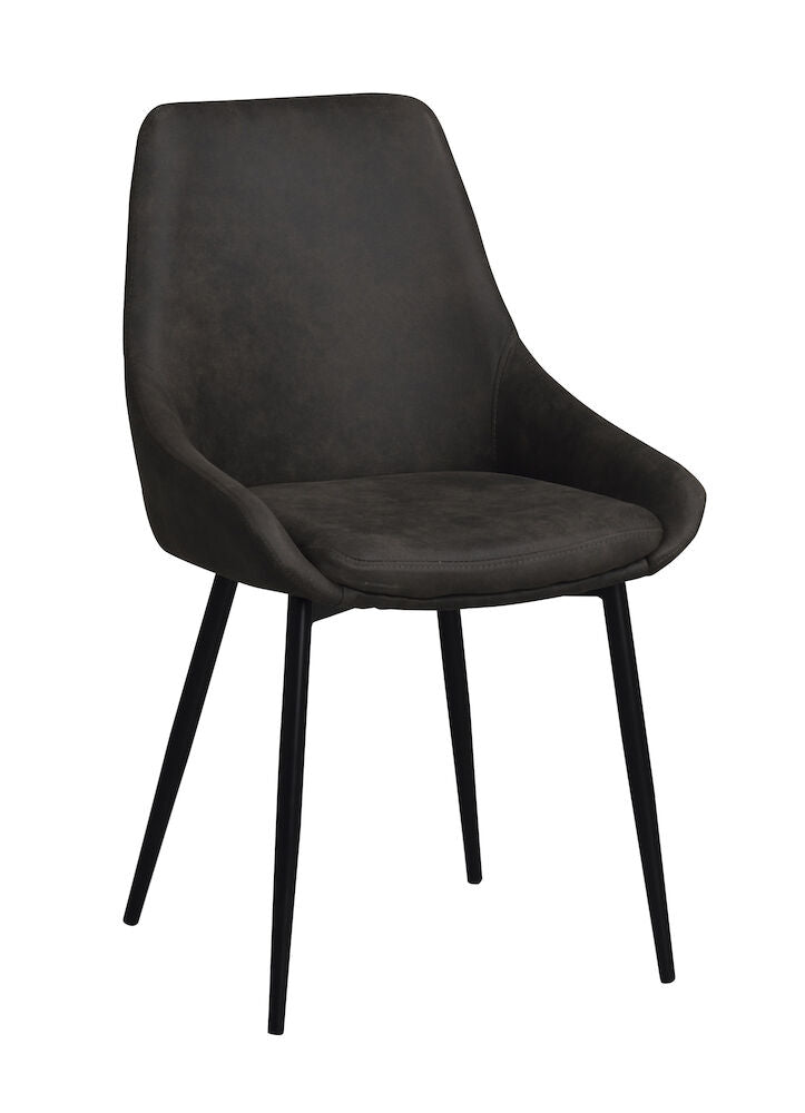 Rowico | Sierra stol mörkgrå microfiber/svarta metall ben Default Title