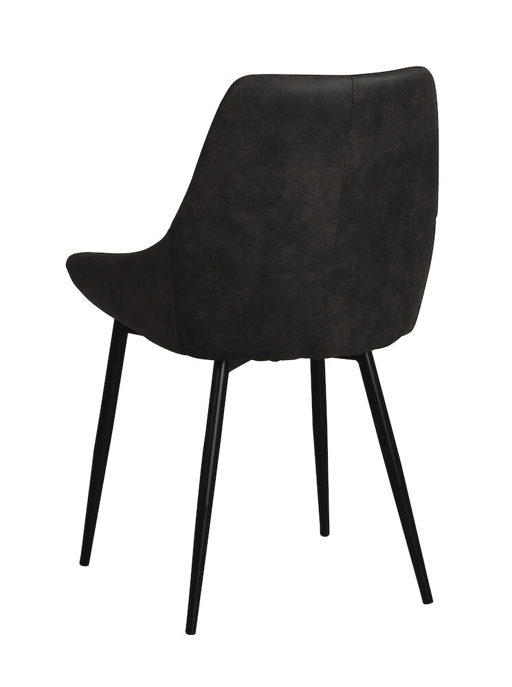 Rowico | Sierra stol mörkgrå microfiber/svarta metall ben Default Title