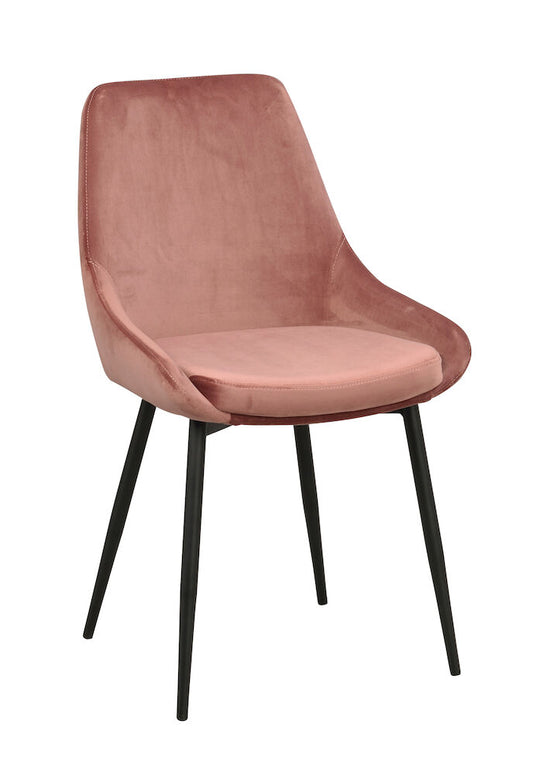 Rowico | Sierra stol rosa sammet/svarta metall ben Default Title